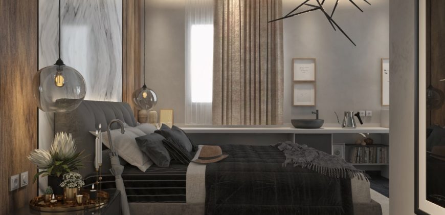 Own an beautiful apartment with open kitchen in Al Shorouk, wonderful view & price.